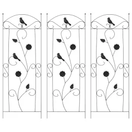 ogrodzenie-ogrodowe-3-pcs-czarny-112-x-40-cm-stal