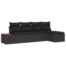 zestaw-sof-na-ogrod-z-poduszka-5-pcs-czarny-polirattan