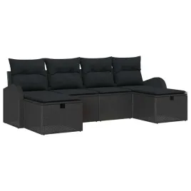 zestaw-sof-na-ogrod-z-poduszka-6-pcs-czarny-polirattan