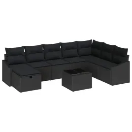 zestaw-sof-na-ogrod-z-poduszka-9-pcs-czarny-polirattan