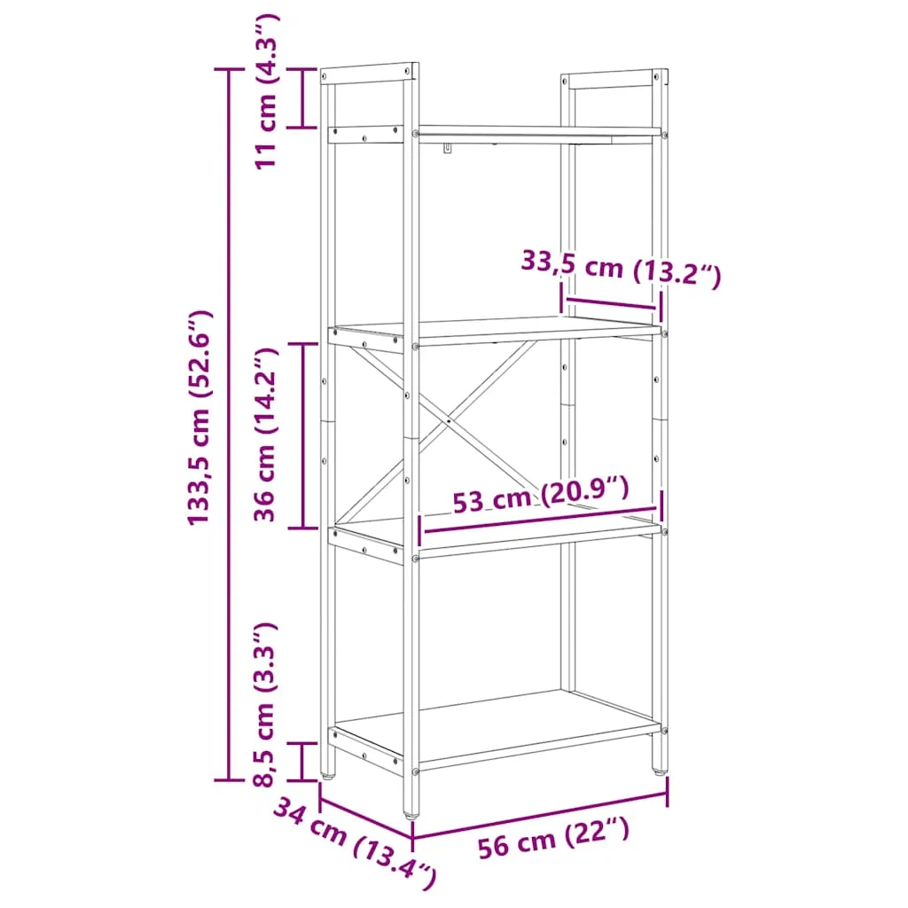 polka-na-ksiazki-czarny-dab-56-x-34-x-1335-cm-stan-nowy