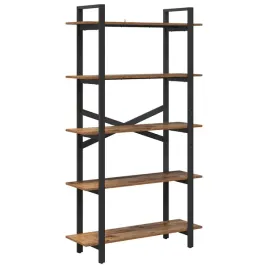 polka-na-ksiazki-stare-drewno-100-x-335-x-178-cm