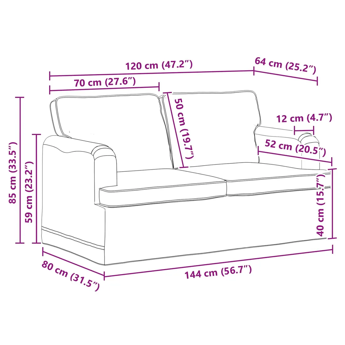 sofa-120cm-2-pcs-kremowy-metal-stan-nowy