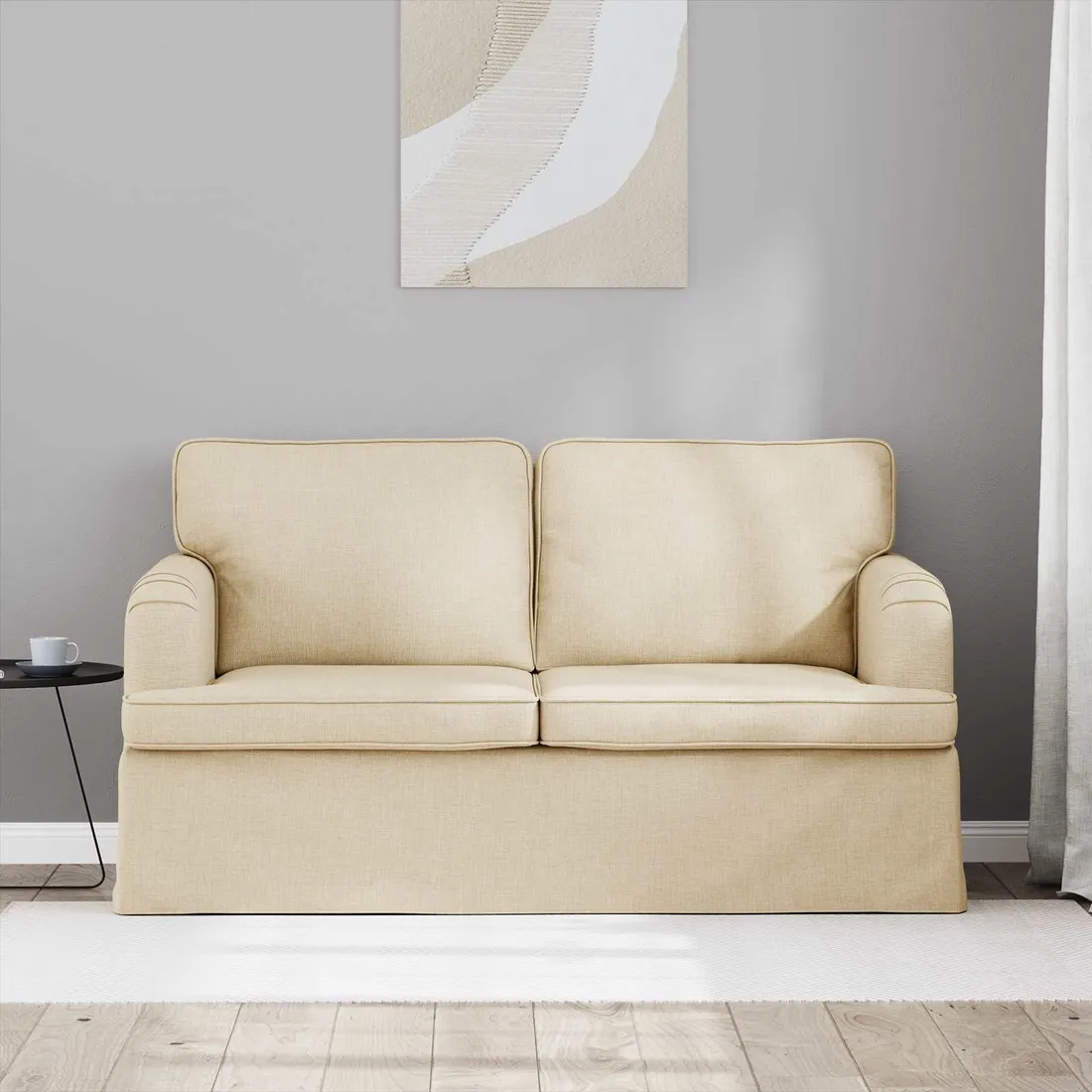 sofa-120cm-kremowy-metal-stan-nowy