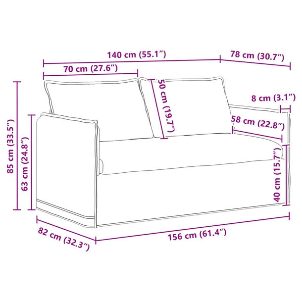 sofa-140cm-2-pcs-kremowy-metal-stan-nowy-marka-vidaxl