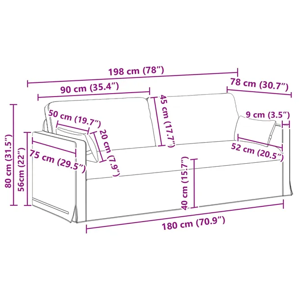 sofa-180cm-czarny-metal-marka-vidaxl-stan-nowy