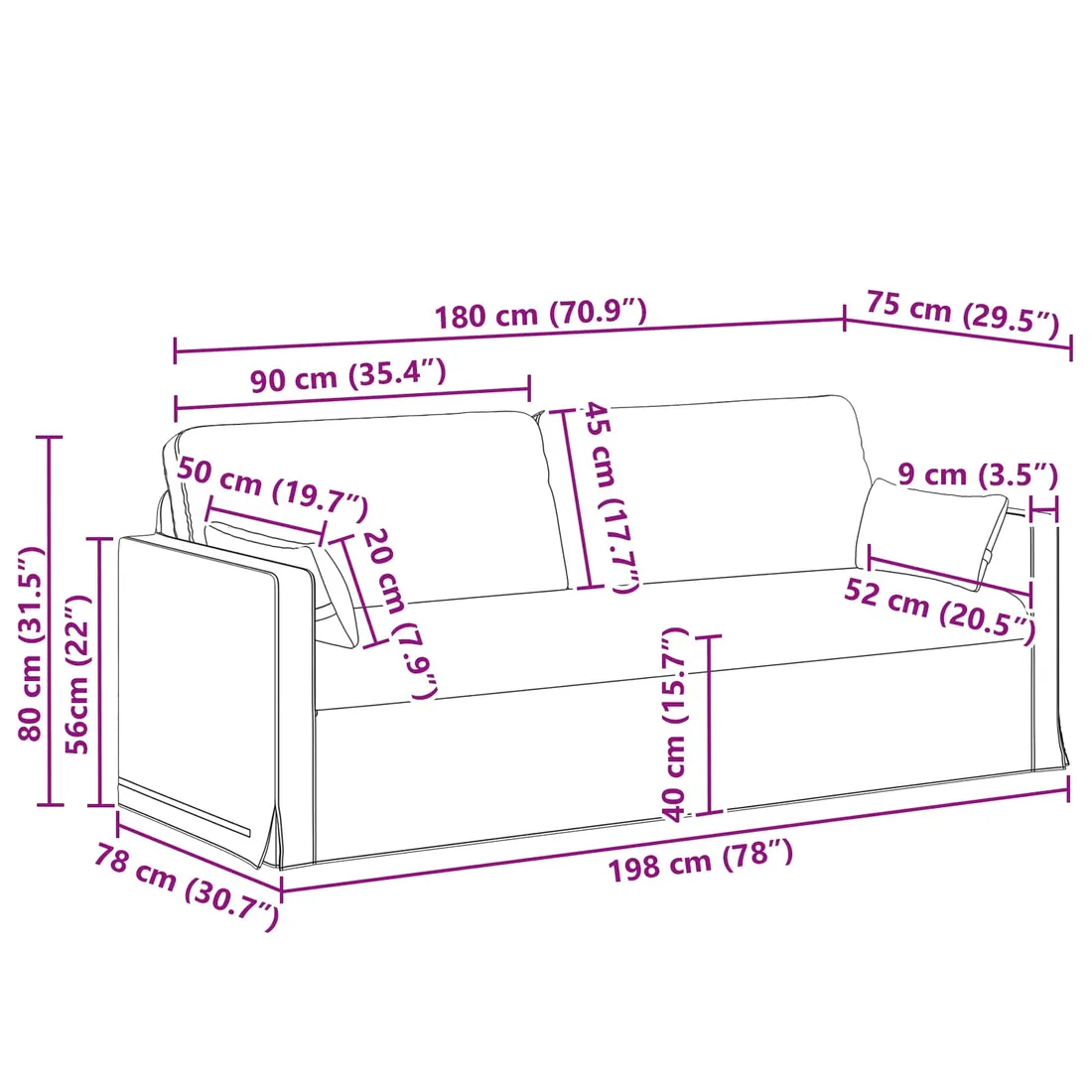 sofa-180cm-kremowy-metal-stan-nowy