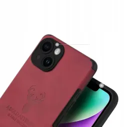 etui-na-iphone-14-cienka-matowa-obudowa-skorzana-z-poduszka-czerwone