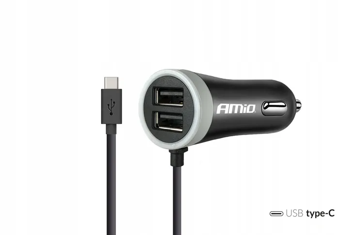 ladowarka-samochodowa-usb-typ-c-amio-2400-ma-kolor-czarny