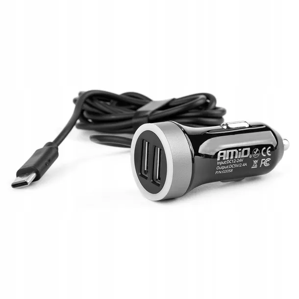 ladowarka-samochodowa-usb-typ-c-amio-2400-ma-przewod-w-zestawie-tak