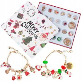 kalendarz-adwentowy-bransoletka-bizuteria-prezent-zloty-zawieszki-diy