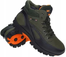 meskie-buty-trekkingowe-zimowe-ocieplane-wiazane-suwak-zielone
