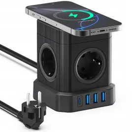voomy-ladowarka-bezprzew-cube-15w-4-gniazda-1-usb-c-3-usb-a-2m-czarna