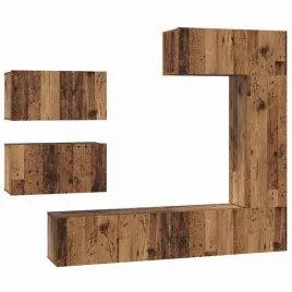 zestaw-szafek-rtv-6-pcs-stare-drewno-material-drewnopochodny