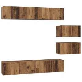 zestaw-szafek-rtv-6-pcs-stare-drewno-material-drewnopochodny