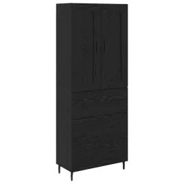 highboard-2-pcs-czarny-dab-drewno-inzynieryjne-i-szklo