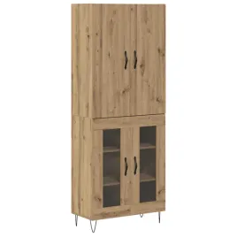 highboard-2-pcs-dab-rzemieslniczy-drewno-inzynieryjne-i-szklo