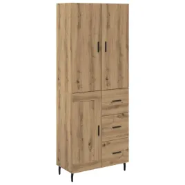highboard-2-pcs-dab-rzemieslniczy-drewno-inzynieryjne-i-szklo