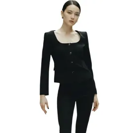 zakiet-damski-zara-czarny-krotki-jednorzedowy-elegancki