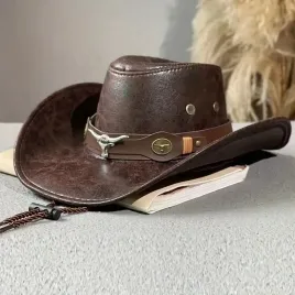 kapelusz-kowbojski-meski-ciemny-braz-dziki-zachod-texas-eko-skora-57-cm