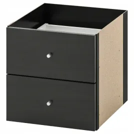 wklad-z-2-szufladami-regal-kallax-czarny-33x33-cm