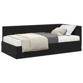 rama-lozka-naroznego-z-materacem-2-pcs-czarny-aksamit