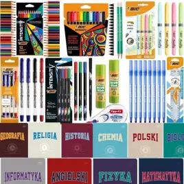 wyprawka-szkolna-zeszyty-tematyczne-kredki-zestaw-do-szkoly-klasa-4-8-bic