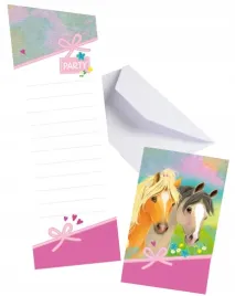 zaproszenia-urodzinowe-z-kopertami-kucyki-konie-pretty-pony-horses-8-sztuk