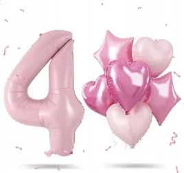 balon-foliowy-4-rozowe-serca-i-gwiazdy-dekoracja-na-urodziny-dziewczynki