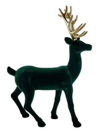renifer-welurowy-zielony-32x10x45cm