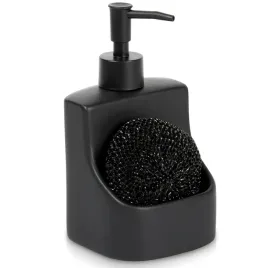 dozownik-plynu-do-naczyn-z-pojemnikiem-na-gabke-i-z-gabka-ceramiczny-czarny