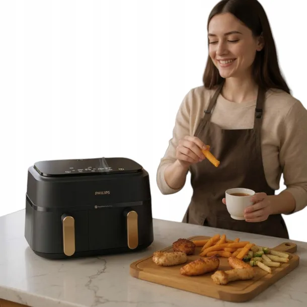 PHILIPS Air Fryer NA352/00 9L - Frytkownica beztłuszczowa Dual Basket