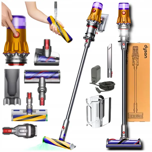 Odkurzacz Pionowy Dyson Mocny V12 Detect Slim Absolute Światło UV RATY 0%