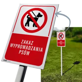 tabliczka-pvc-na-trawnik-zakaz-wyprowadzania-psow-slupek-100-cm