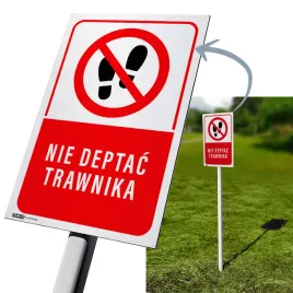 tabliczka-pvc-nie-deptac-trawnika-slupek-50-cm