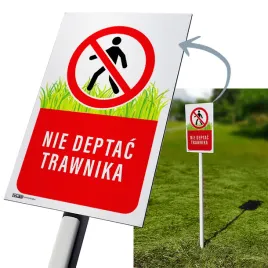 tabliczka-pvc-nie-deptac-trawnika-slupek-50-cm