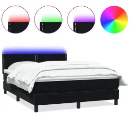 lozko-kontynentalne-z-materacem-i-led-czarne-160x210-cm-aksamit