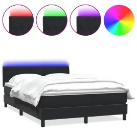 lozko-kontynentalne-z-materacem-i-led-czarne-160x210-cm-aksamit