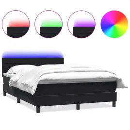 lozko-kontynentalne-z-materacem-i-led-czarne-160x210-cm-aksamit