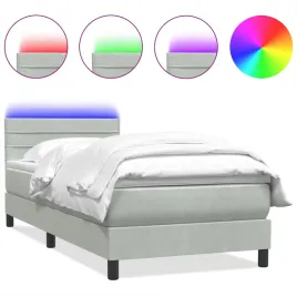 lozko-kontynentalne-z-materacem-i-led-jasnoszary-aksamit-90x210-cm