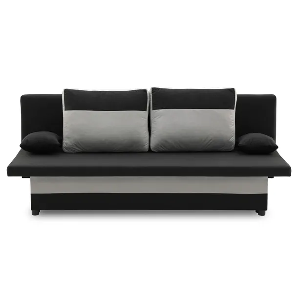 Kanapa Rozkładana Sofa z FUNKCJA SPANIA WYGODNA Wersalka CZARNY+SZARY SONY
