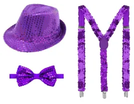 fioletowy-kapelusz-cekinowy-fedora-szelki-muszka-cekin-disco-karnawal