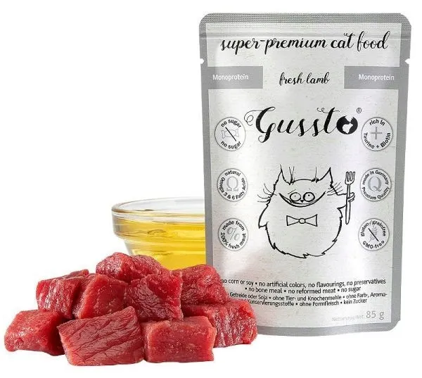 Gussto Fresh lamb jagnięcina 85g.Monobiałkowa Karma dla kota BEZZBOŻOWA