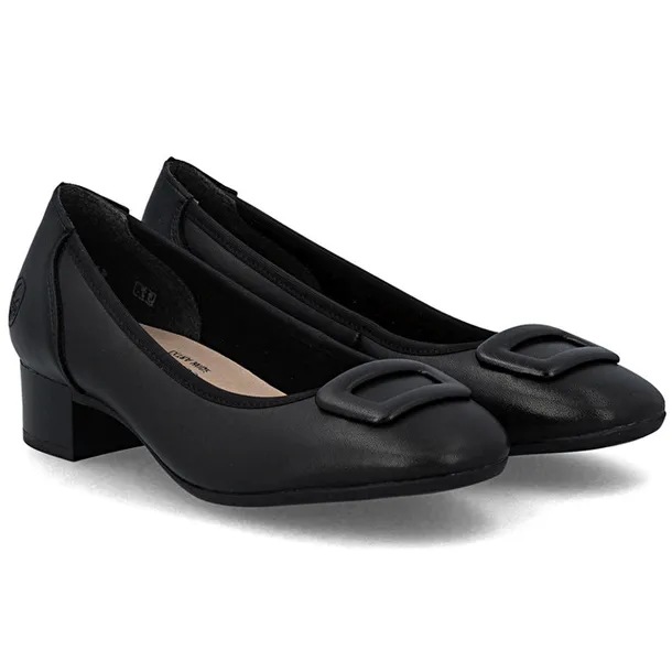 Czółenka damskie Rieker 43453-00 BLACK czarne SKÓRA R..39
