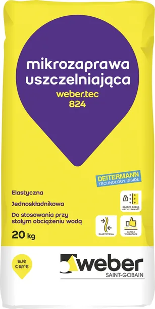 Weber 824 Elastyczna zaprawa uszczelniająca hydroizolacja 20kg Superflex D1