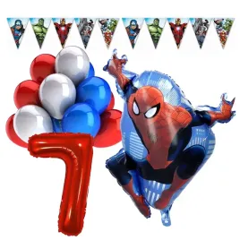 scianka-dekoracja-zestaw-balonow-na-7-urodziny-spider-man-18-szt