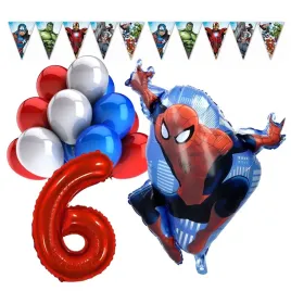 scianka-dekoracja-zestaw-balonow-na-6-urodziny-spider-man-18-szt