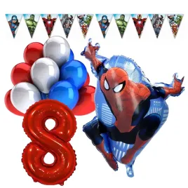 scianka-dekoracja-zestaw-balonow-na-8-urodziny-spider-man-18-szt