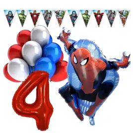 scianka-dekoracja-zestaw-balonow-na-4-urodziny-spider-man-18-szt