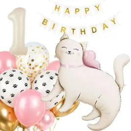 balony-dekoarcje-zestaw-balonow-na-1-urodziny-kotek-kicia-13-szt